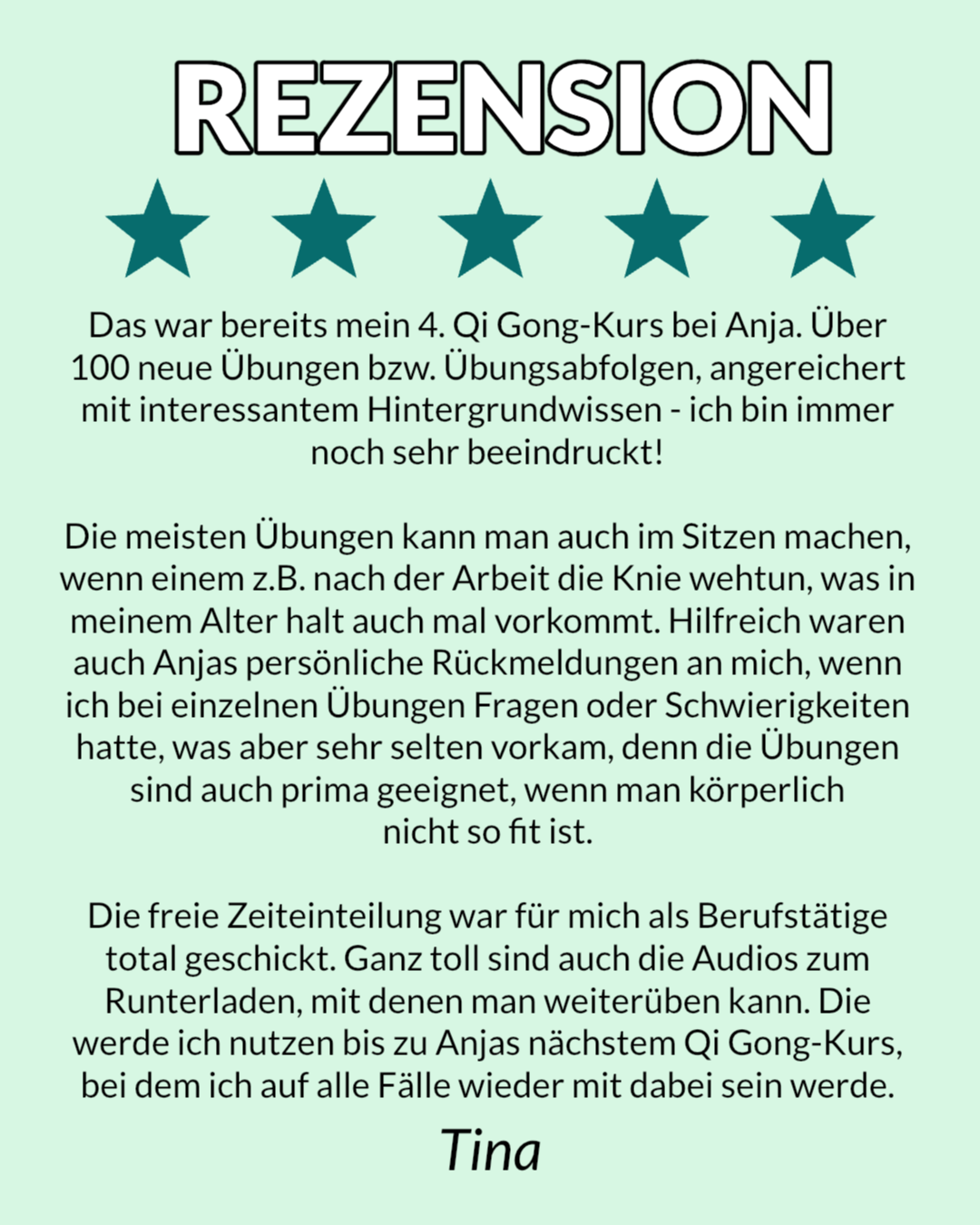 Kundenstimme zum Qi-Gong-Onlinekurs